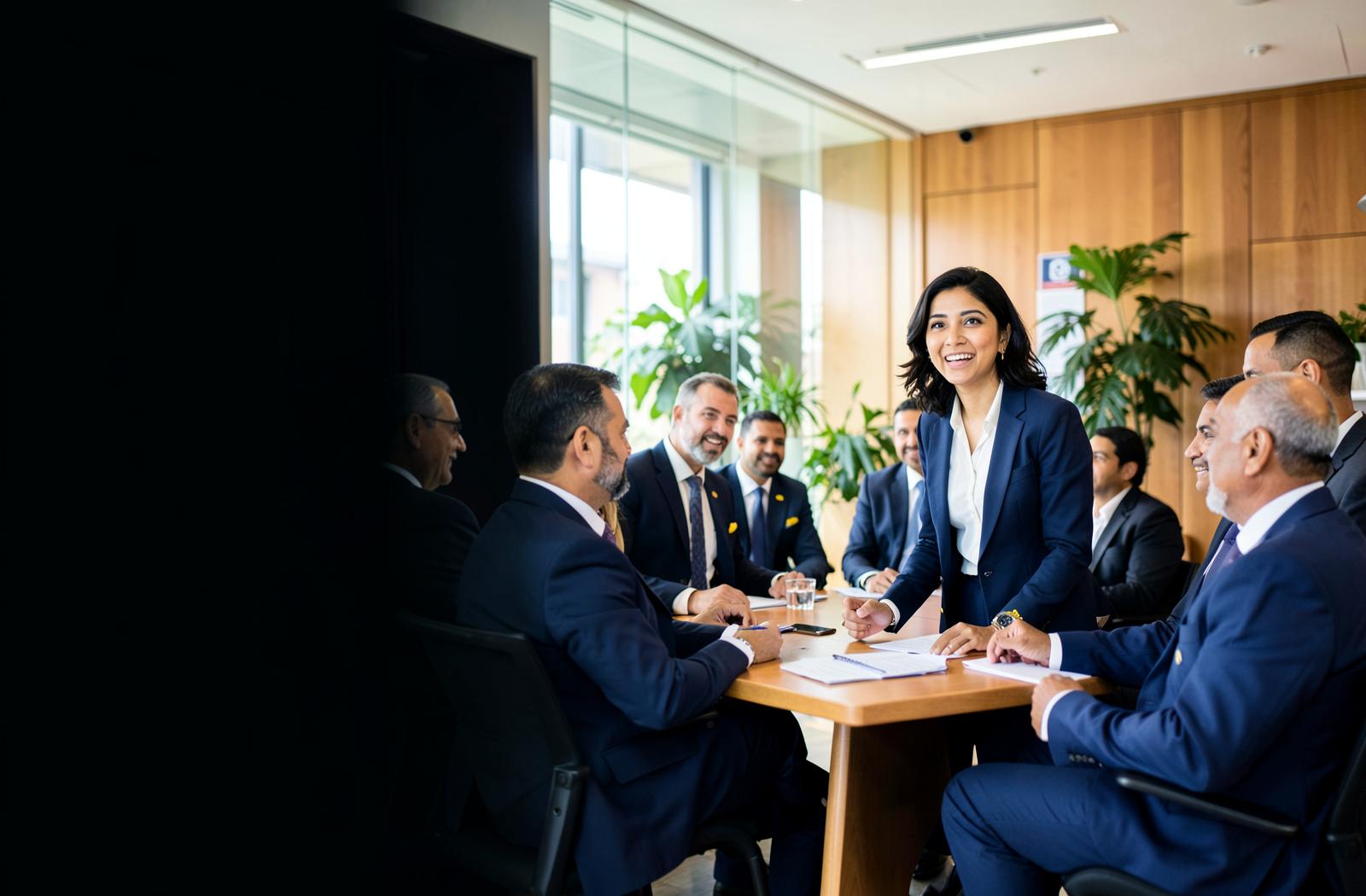 Business leaders collaborating in a strategy meeting